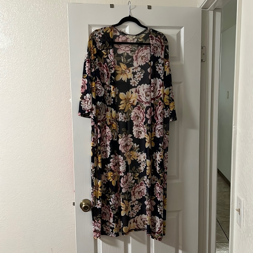 Ultra flirt bikini cover up. Long cardigan. Size large
